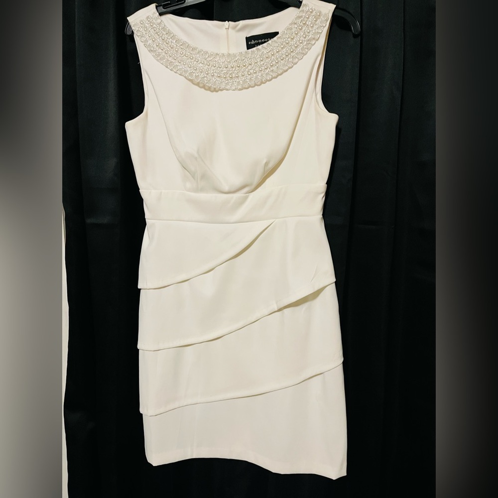 Elegant cream colored cocktail dress